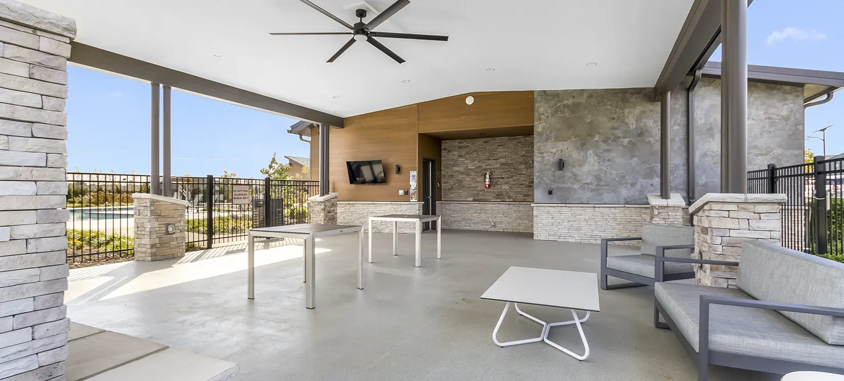 North Amenity Center Pool-Side Patio in Clubhouse at Nexus in Gallatin Tennessee